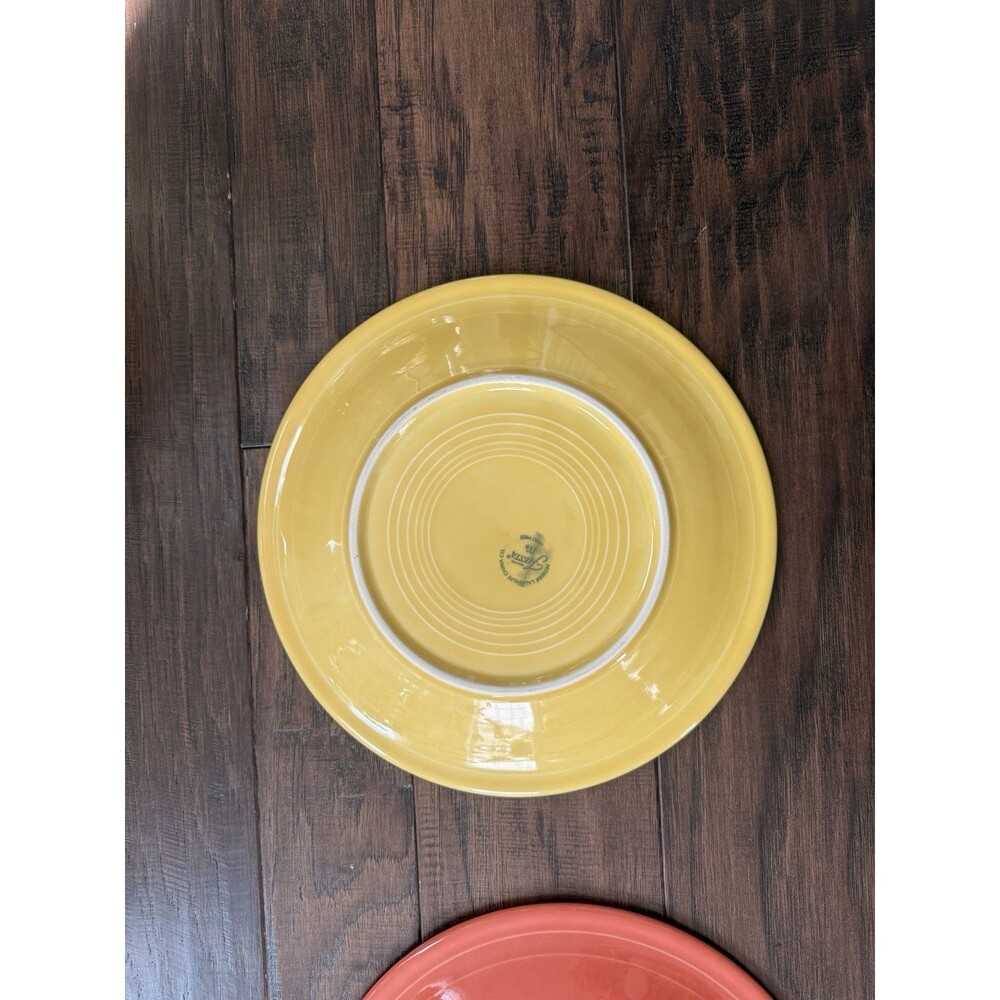 Lot Of 4 Vintage Fiestaware 10.5 Dinner Plate Yellow Orange Unmarked Purple - Picture 10 of 11